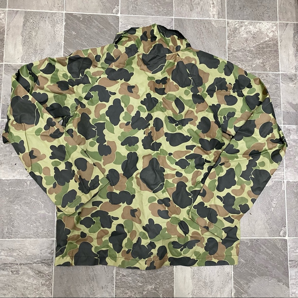 Mens vintage 80s military hunting full zip camouflage windbreaker jacket sz L - Picture 2 of 5